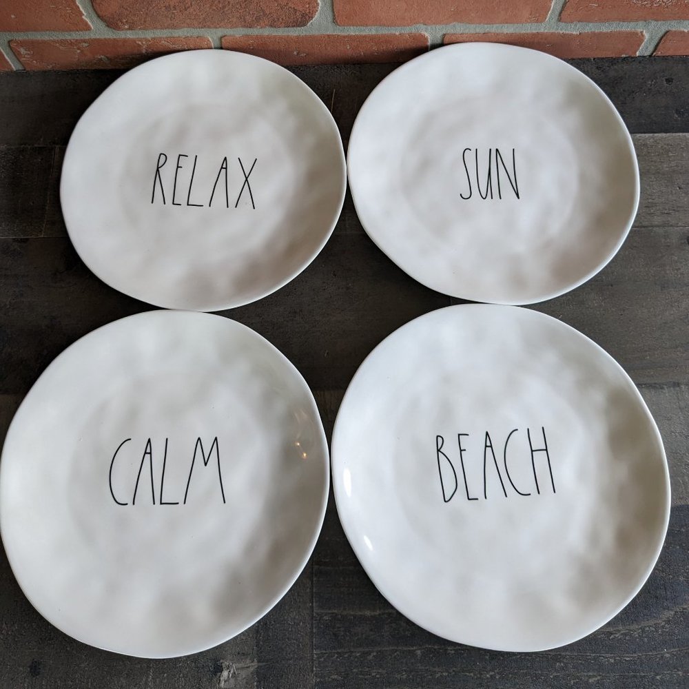 New Set Of Four Rae Dunn 10-Inches Summertime Picnic Melamine Plates